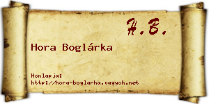 Hora Boglárka névjegykártya
